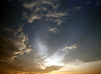 Bright orange and yellow colors sunset sky
