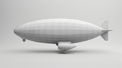 Obraz premium Realistic model of a vintage airship, featuring a detailed design with a matte grey background.
