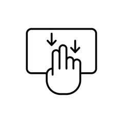 Touch screen outline icons, minimalist vector illustration ,simple transparent graphic element .Isolated on white background