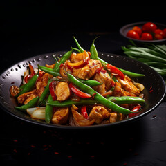  Spicy Chicken Stir Fry with Snap Peas and Peppers