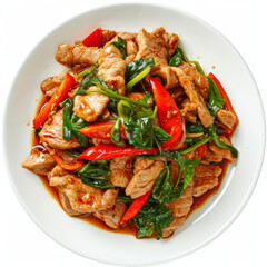  Spicy Pork Stir-Fry with Bell Peppers and Greens
