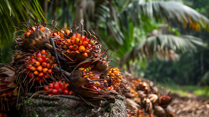 Obraz premium Palm oil production for industry.