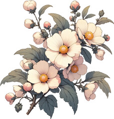 Rose of Sharon flower - 무궁화꽃. Generative AI