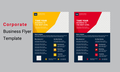 Modern Business Flyer Layout with Colorful Accents 2