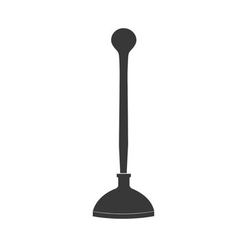recommend clip art: Silhouette toilet plunger black color only