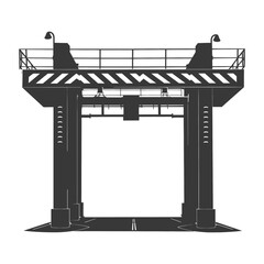 Silhouette toll road gate black color only