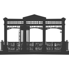 Fototapeta premium Silhouette toll road gate black color only