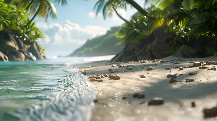 beach with palm trees