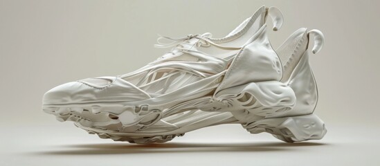 Ghostly Futuristic Shoe Concept Ethereal 3D Rendered Avant Garde Footwear Design