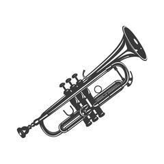Naklejka premium Silhouette trumpet black color only
