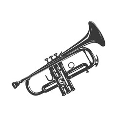 Naklejka premium Silhouette trumpet black color only