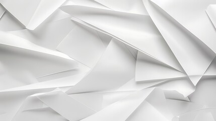 Abstract folded and crumpled white paper texture