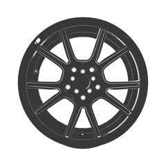 Obraz premium Silhouette velg rim tire for car black color only