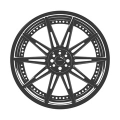 Obraz premium Silhouette velg rim tire for car black color only