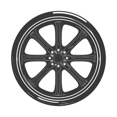 Obraz premium Silhouette velg rim tire for car black color only