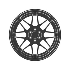 Obraz premium Silhouette velg rim tire for car black color only