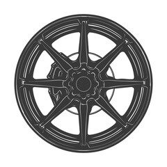 Silhouette velg rim tire for car black color only