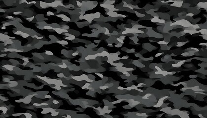 Gray camouflage pattern, dark black background, texture camouflage night design