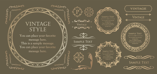 Fashionable frame. Design template. A set of gorgeous foreheads.
