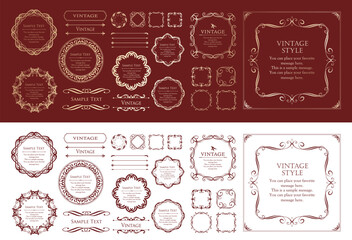 Fashionable frame. Design template. A set of gorgeous foreheads.
