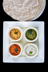 Pappadam with South Indian Chutney