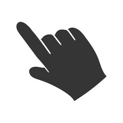 Pointer Hand Icon Silhouette Illustration. Computer Vector Graphic Pictogram Symbol Clip Art. Doodle Sketch Black Sign.