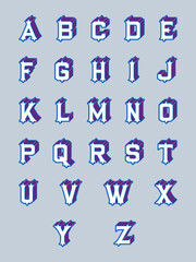 A 3D top-down extruded alphabet set with fancy capital letters inspired by early 20th century banknotes and stock certificates