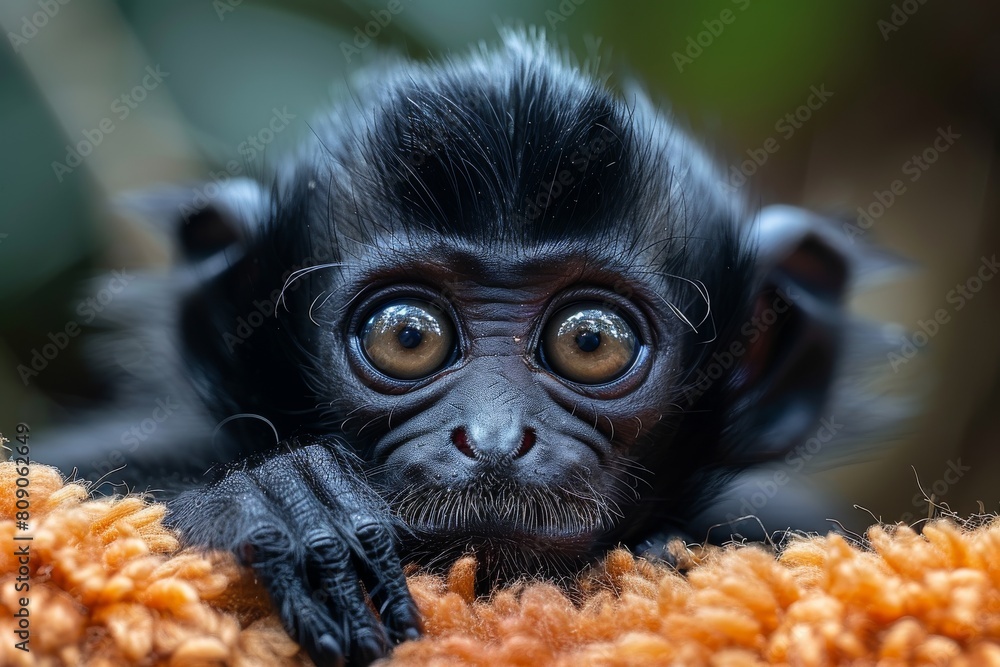 Poster image zooms on a monkey’s fur while it clings onto a tree, showing textures and patterns