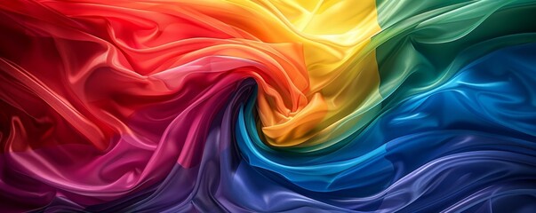 Obraz premium An abstract painting that uses a rainbow of colors to create a sense of movement and energy