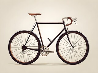 Vintage bicycle with plane background illustration 