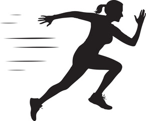 Running female jogging people vector image