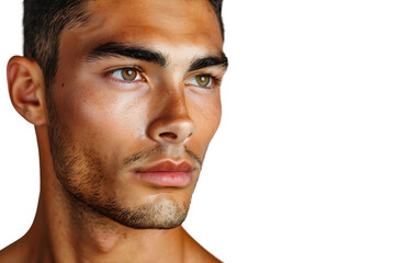 Obraz premium Portrait of handsome brunette man on isolated transparent background