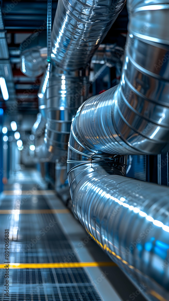 Poster highly realistic image of mechanical engineers designing hvac systems to ensure efficient heating, c
