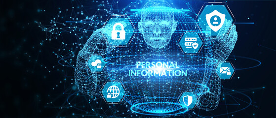 Safety concept: Personal Information on digital background. 3d illustration