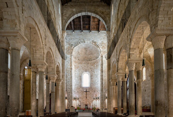 interior of the cathedral, Trani cathedral, Apulia, Italy, Europe, March 2024