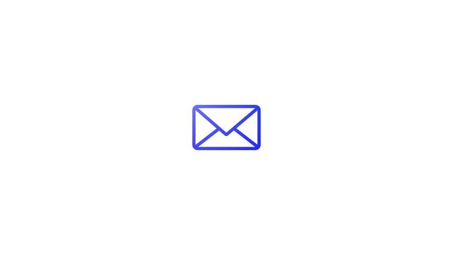 Simple Mail box icon animation, Letter icon, Message Icon, Email icon, envelope icon, postcard icon. simple logotype background.