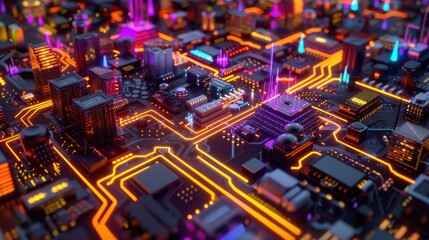 futuristic neon circuit board inspiration