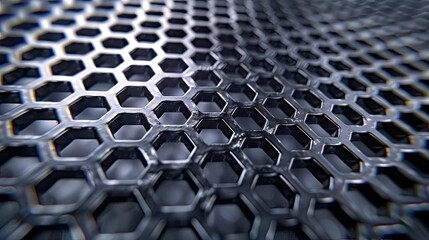 high tech hexagon mesh in metallics