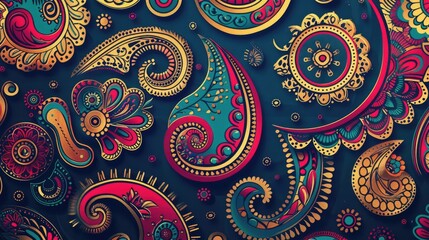 intricate paisley patterns in vibrant colors