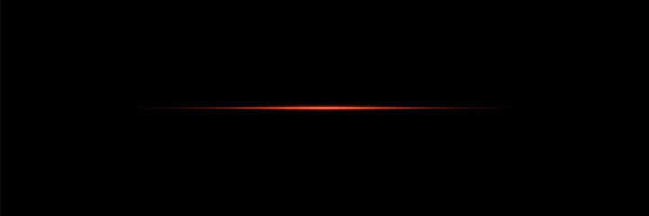 Horizontal line. Glowing light of laser beam.	
