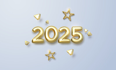Happy New 2025 Year. Holiday vector illustration