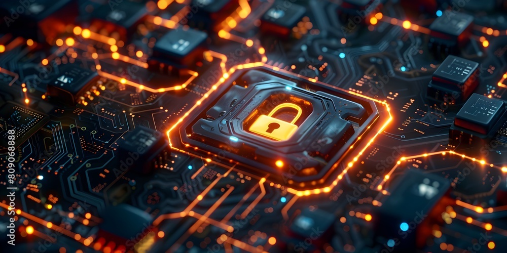 Poster secure corporate data with advanced encryption and cybersecurity measures