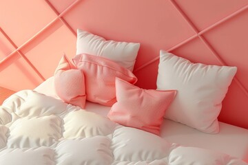 A bed with a colorful comforter and colorful pillows