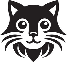 Create Cat logo vector, silhouette style and white background.