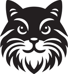 Create Cat logo vector, silhouette style and white background.