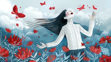 Joyful Singing: Woman as the Center of Attention