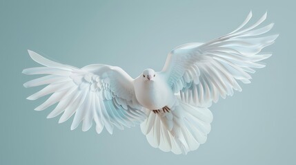 Fototapeta premium A beautiful isometric bird, soaring with detailed feathers, creating a sense of freedom, model isolated on solid background