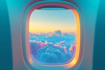 Fototapeta premium A view of the ocean from an airplane window