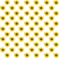 Minimal sunflower seamless pattern vector