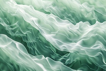 Obraz premium Abstract green waves wallpaper